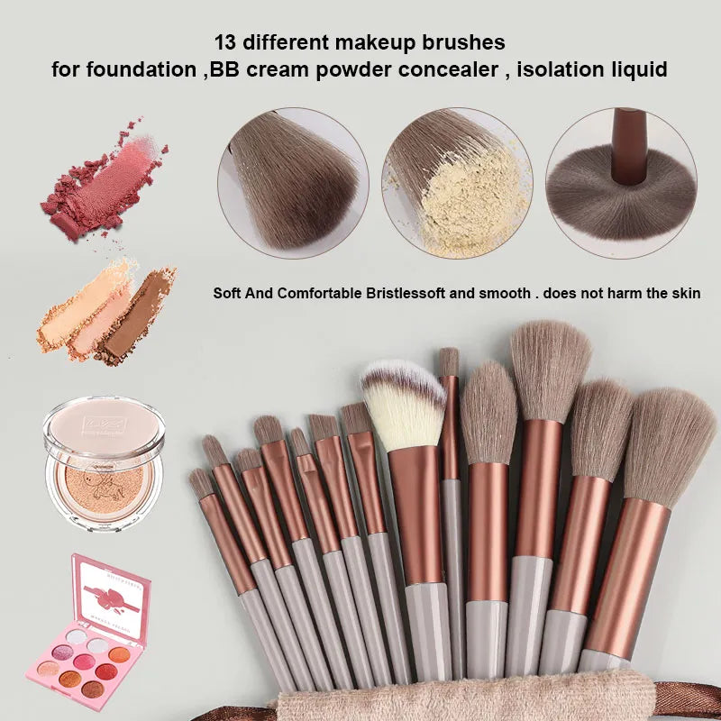 Makeup brush set 8/13 pieces