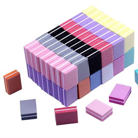 10/25/50pcs lot Double-sided Mini Nail File Blocks Colorful