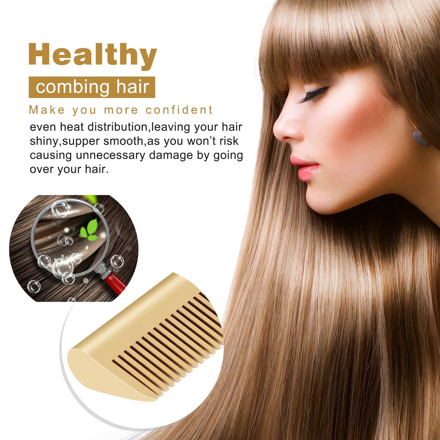 2 in 1  Electric Hot Heating Comb Hair Straightener Curler Wet Dry Hair Iron Straightening Brush Hair Styling Tool
