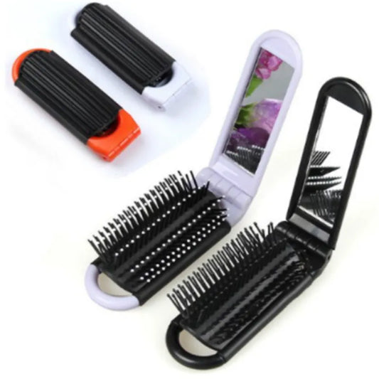 Portable Folding Professional Travel Comb with Mirror