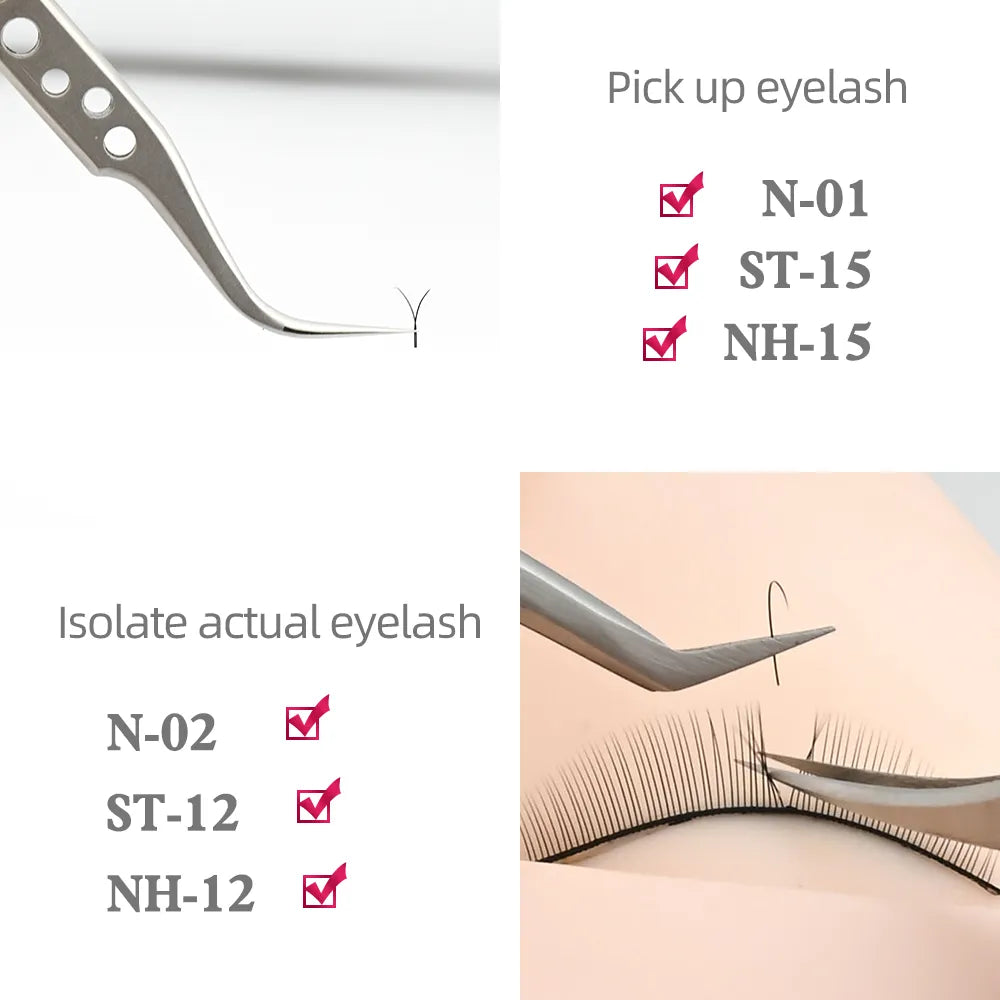 NAGARAKU Stainless Steel Tweezers for Eyelash Extensions