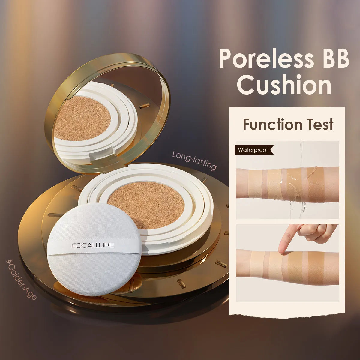 FOCALLURE Poreless BB Air Cushion Whitening Foundation Base CC Cream Waterproof Brighten Matte Face Concealer Makeup Cosmetics