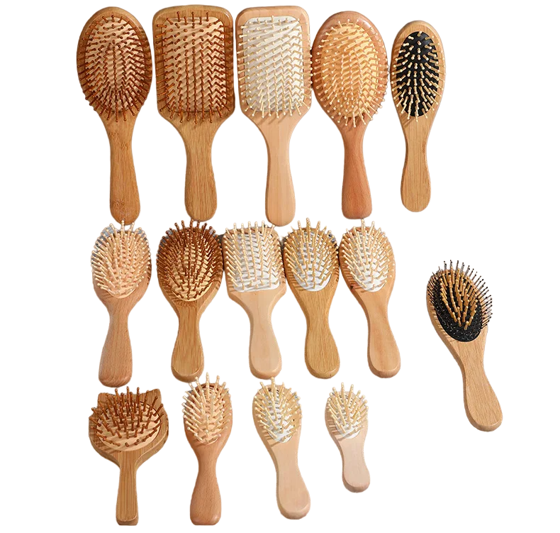 Bamboo comb, massage brush for hair loss
