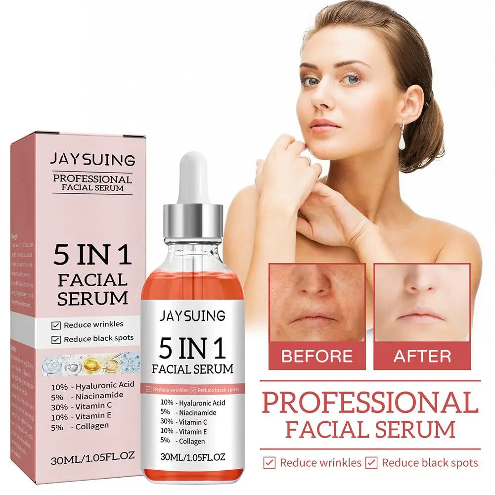 Anti-wrinkle serum with hyaluronic acid and vitamin C 5 in 1