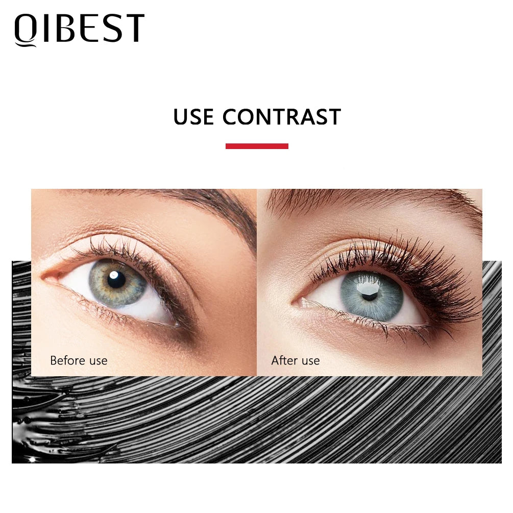 QIBEST 4D mascara for eyelashes lengthens and volumizes waterproof
