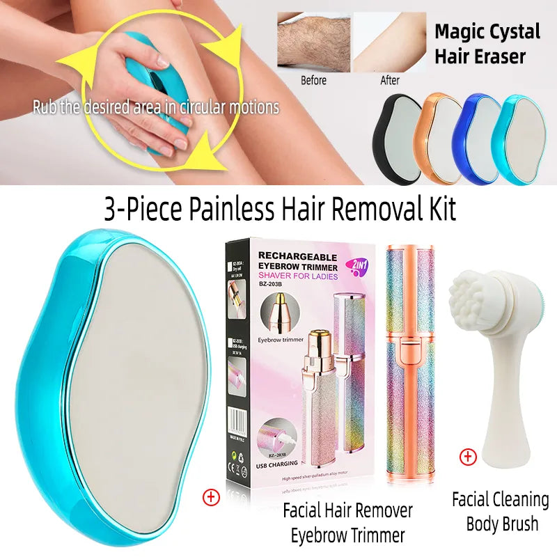 Physical Hair Removal Painless Safe Epilator Easy Cleaning Reusable