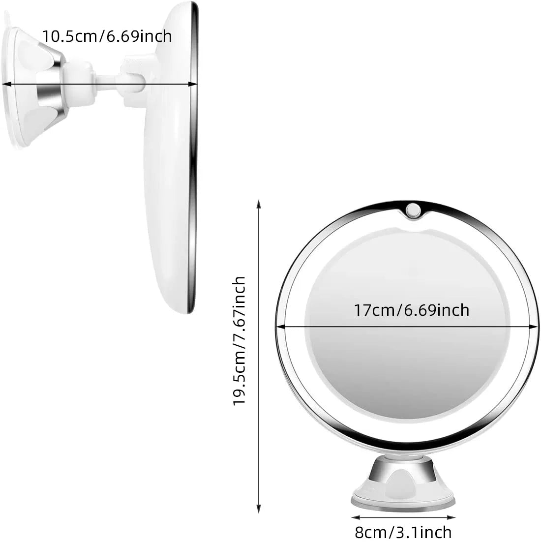 Flexible 10x Magnifying Mirror LED LightingTouch Screen Portable