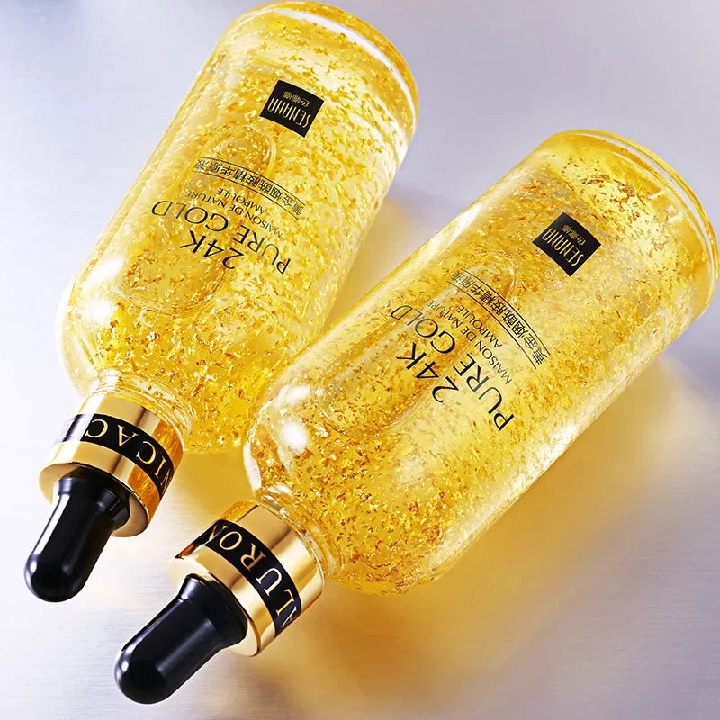 24K Gold Hyaluronic Acid Nicotinamide Face Serum Replenishment Moisturize Shrink Pore
