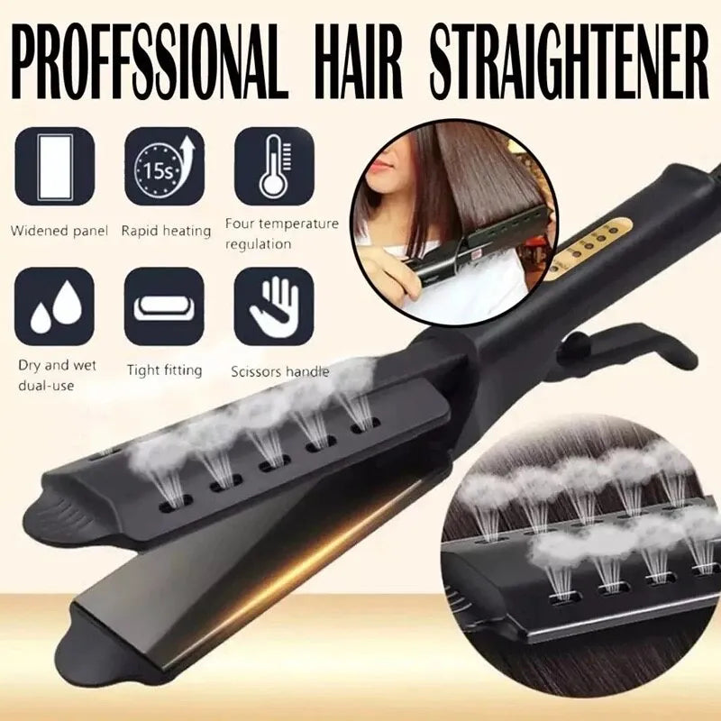 Dual use hair curler and straightener