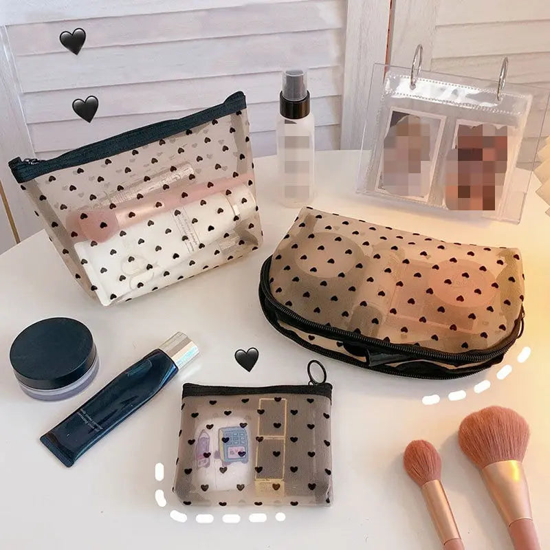 Transparent Mesh Cosmetic Storage Bags