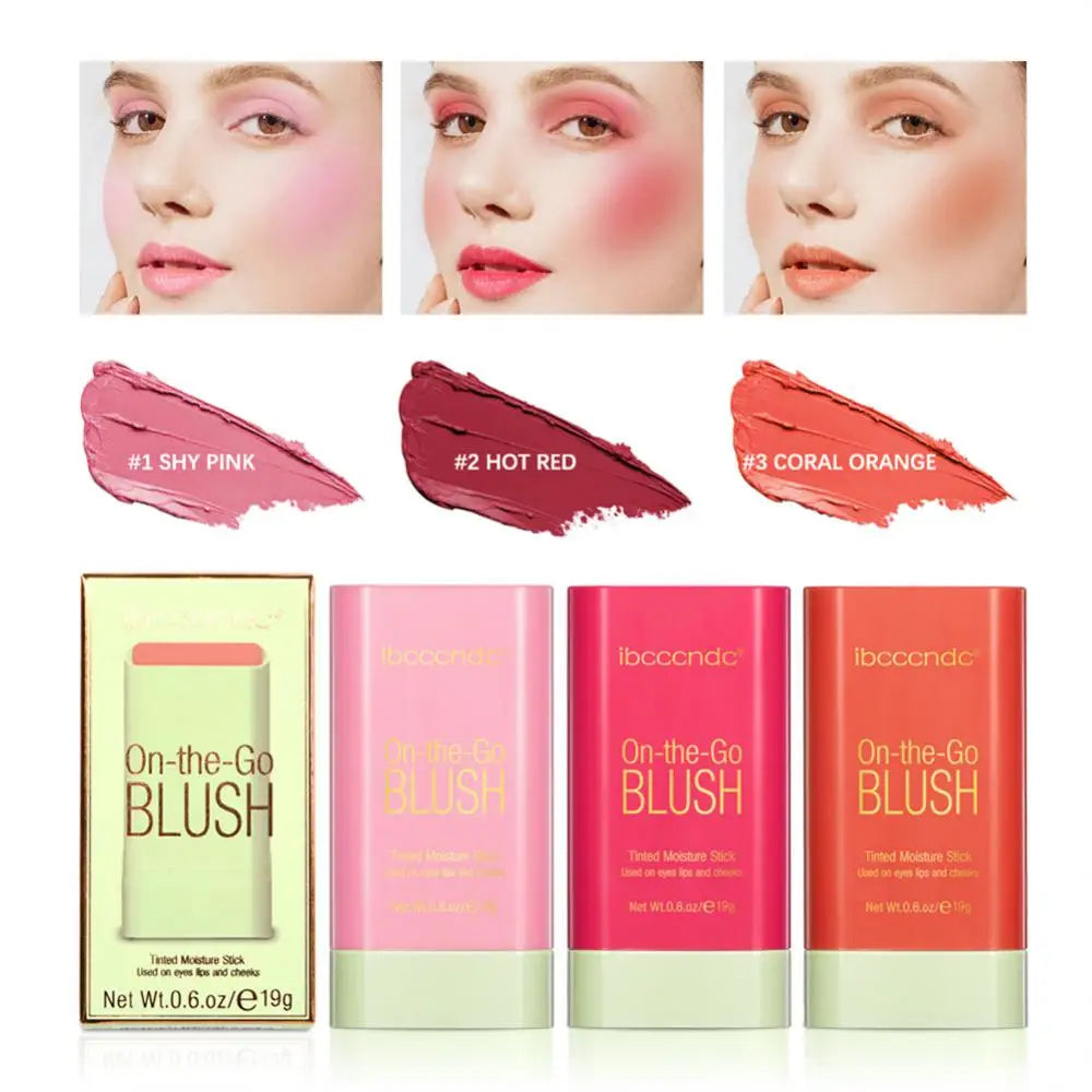 Waterproof Makeup Blush Cream 3Colors Facil Rouge Blusher Cream Natural Silky Makeup Matte Blush Stick Pixi Makeup Korean Womenn