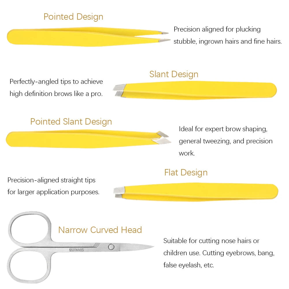 Stainless steel eyelash tweezers kit