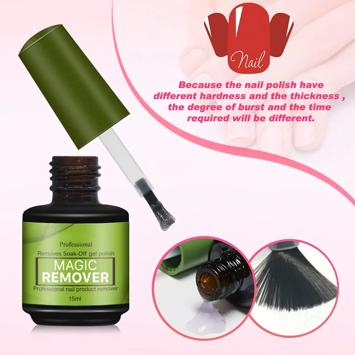 Gel nail polish remover that is quick and easy in 3-5 min