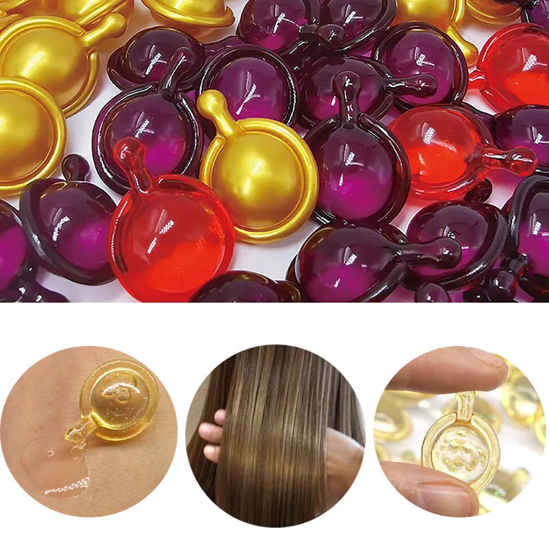 Capsules with anti-hair loss oil vitamins and keratins for hair