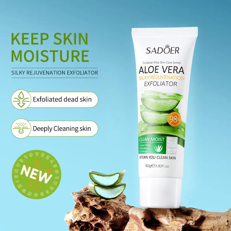 Face Exfoliating Aloe Vera Scrub Cleanses Acne Blackhead
