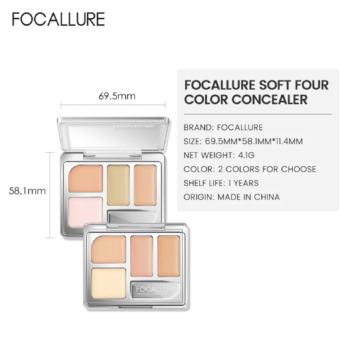 FOCALLURE Muilt-use Concealer Palette Brighten Moisturizing High Coverage