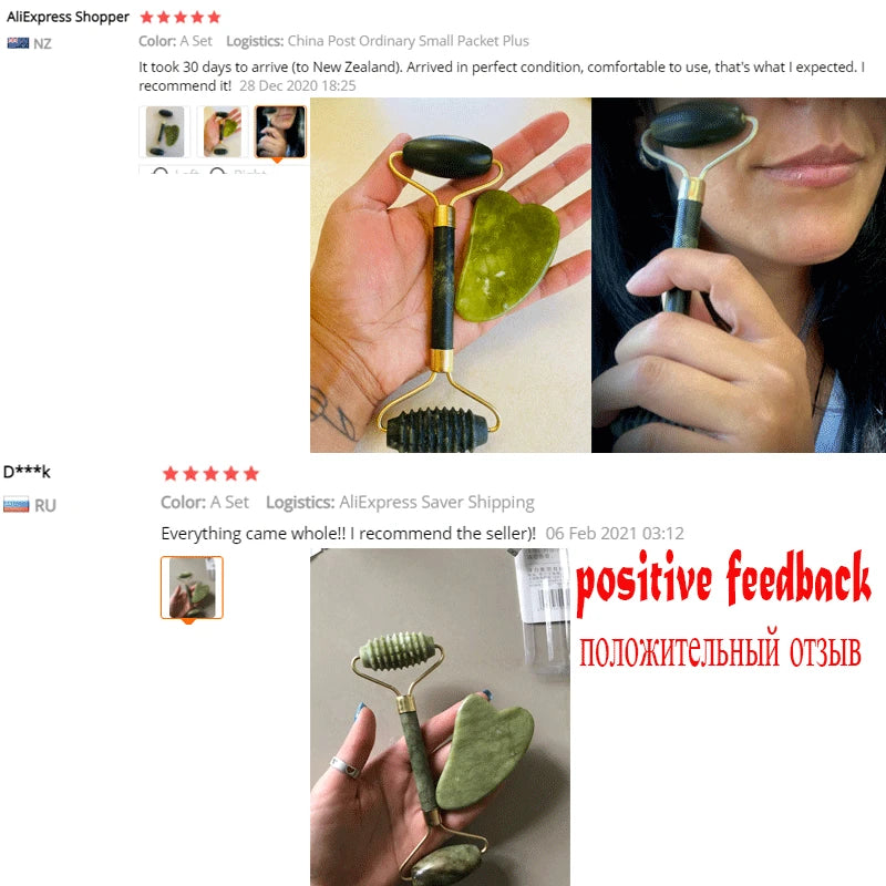 Natural Jade Roller Guasha Firming Anti Wrinkle