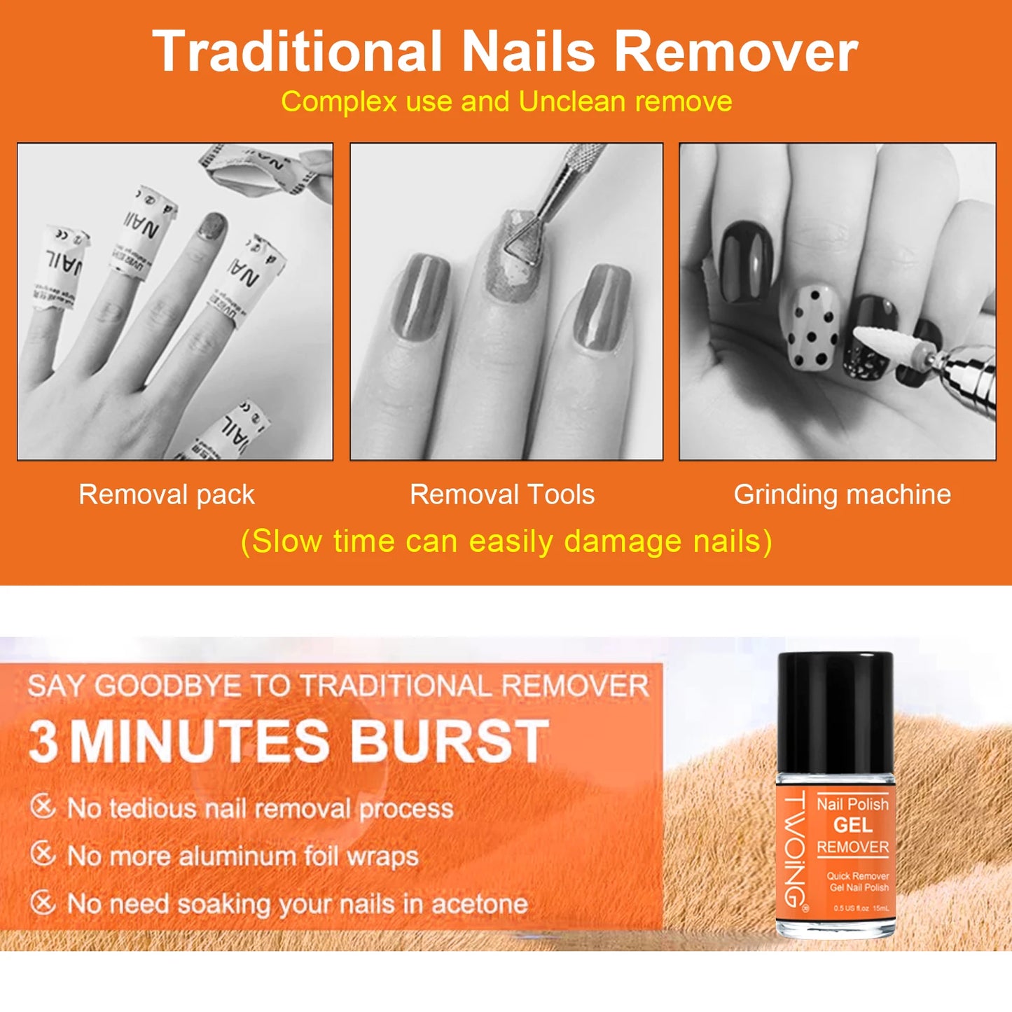Quick UV Gel Nail Polish Removal in 2-5 Minutes