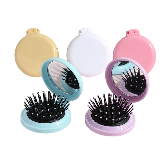Small size comb with folding mirror
