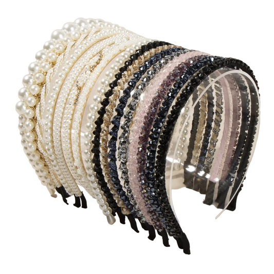 Pearl and fine crystal headband for the four seasons