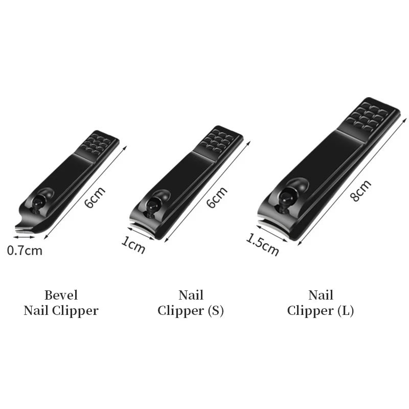 1PC Black Nail Clippers Stainless Steel Nail Cutter