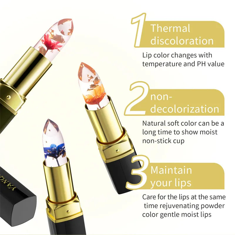 Flower Transparent Lipstick Lasting Moisturizer Temperature Color Changing