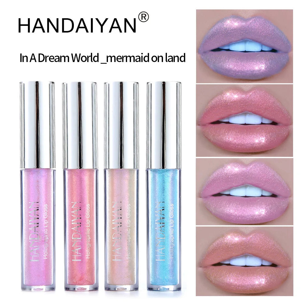 Handaiyan 6 Colors Lip Gloss Longlasting Glitter