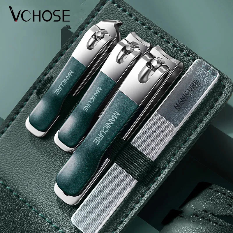 Manicure set personal care tools with leather packaging