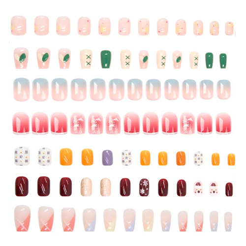 24pcs French False Nails with Designs