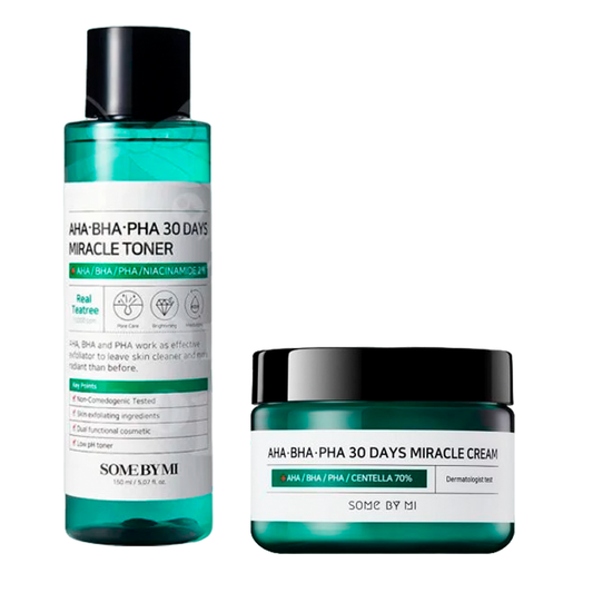 SOME BY MI AHA BHA PHA 30 Days Miracle Cream and Toner Remove Acne