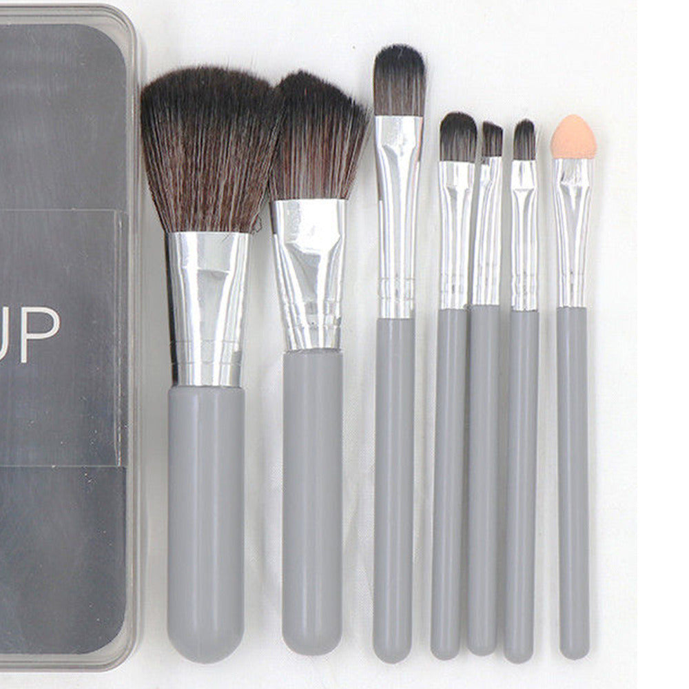 7 Pcs Brush Set Suit Boxed Gray Makeup Tools Blush Brush Powder Foundation Brush Eye Shadow Brush Concealer Brush