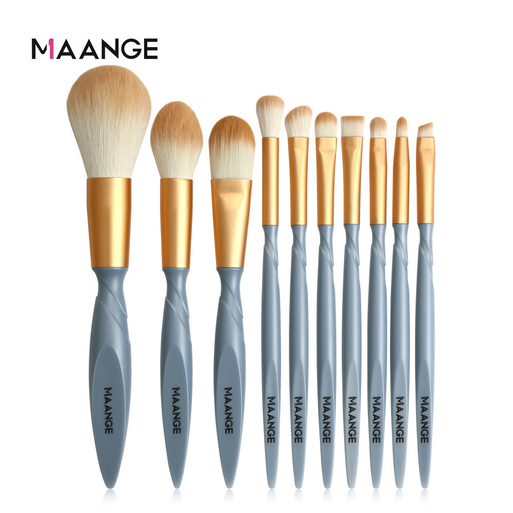 MAANGE 10 PCs Makeup Brush Set Eyebrow Brush Foundation Brush Multifunctional Beauty Tools Makeup Sets Cosmetics Full Set Brush