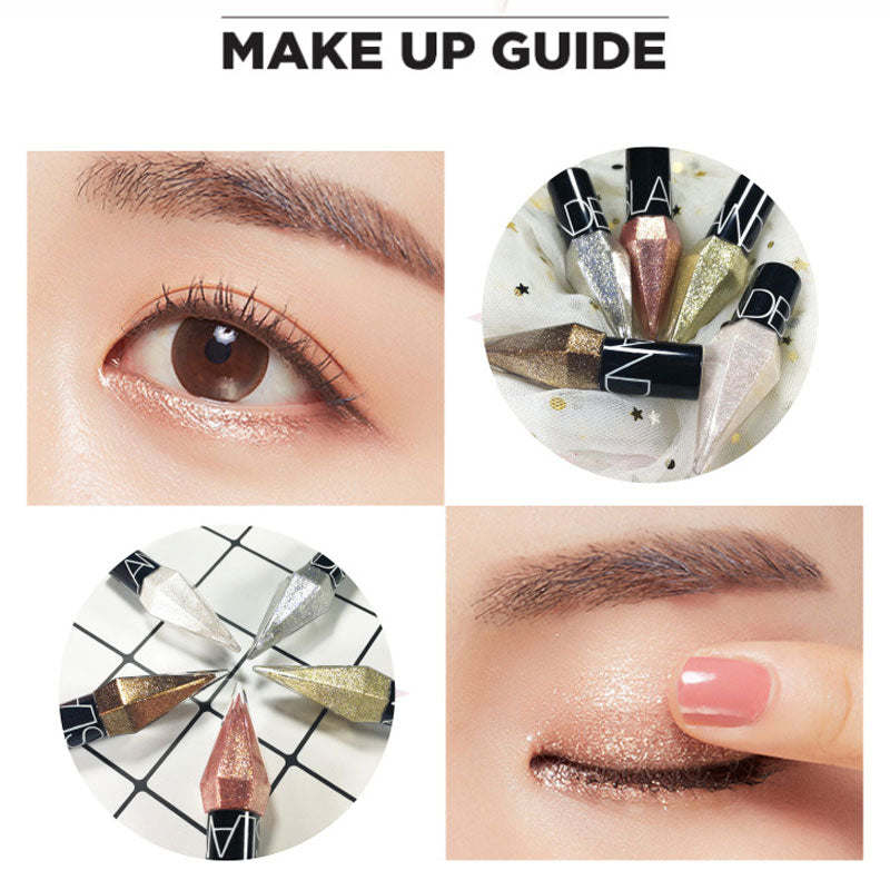 Shiny Eye Liners Pigment Silver Rose Gold Color Liquid Glitter eyeshadow Professional Eyeliner Beauty Cosmetics Makeup for Women