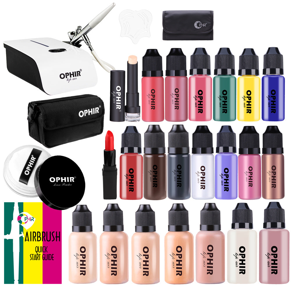 Airbrush Makeup Set Professional Airbrush Foundation 7 Colors;  Eye Shadow Blush 13 Colors All Include OP-MK006W