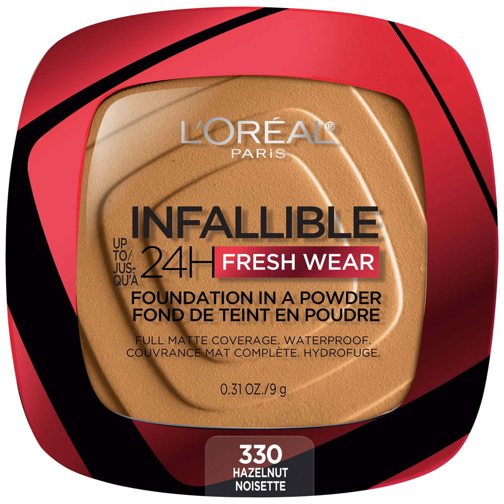 L'Oreal Paris Infallible Up to 24H Fresh Wear Foundation in a Powder;  Hazelnut;  0.31 oz