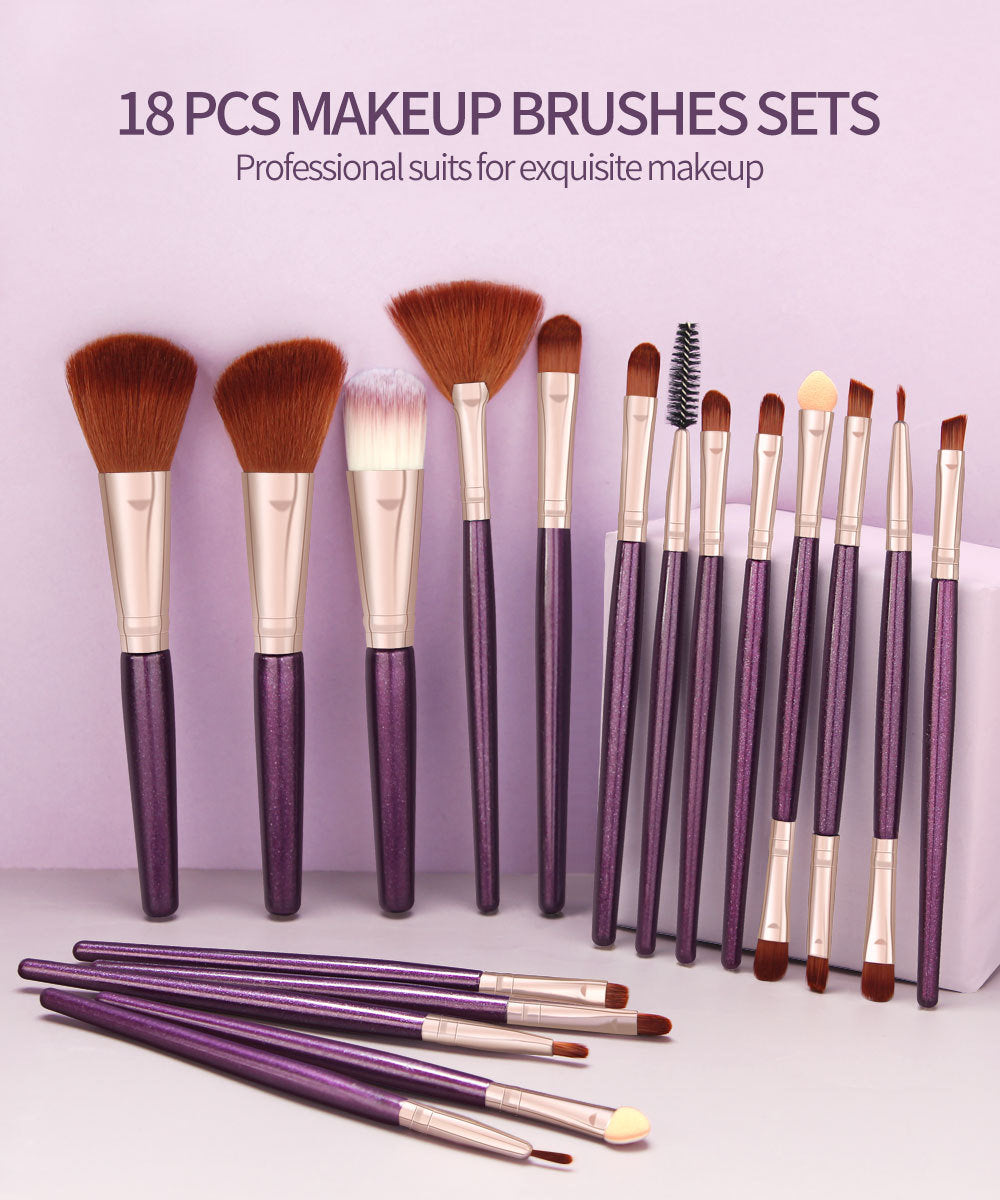 Maange 18 PCs Soft Fluffy Makeup Brushes Set for cosmetics Foundation Blush Powder Eyeshadow Kabuki Blending Makeup brush beauty