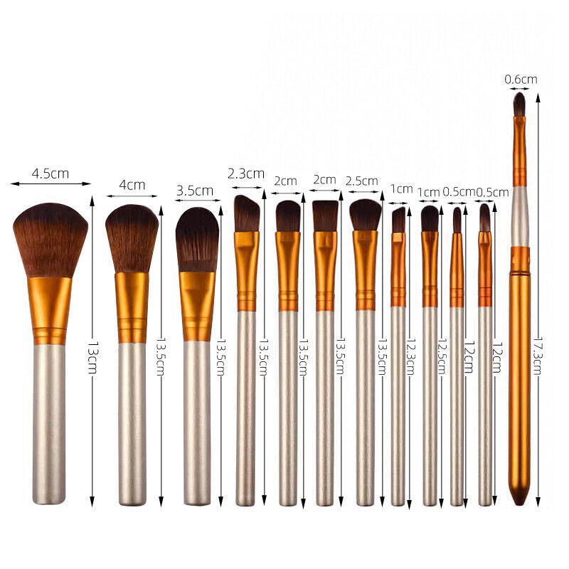 12pcs Makeup Brushes Set Pro Powder Foundation Eyeshadow Eyeliner Lip Brush Tool