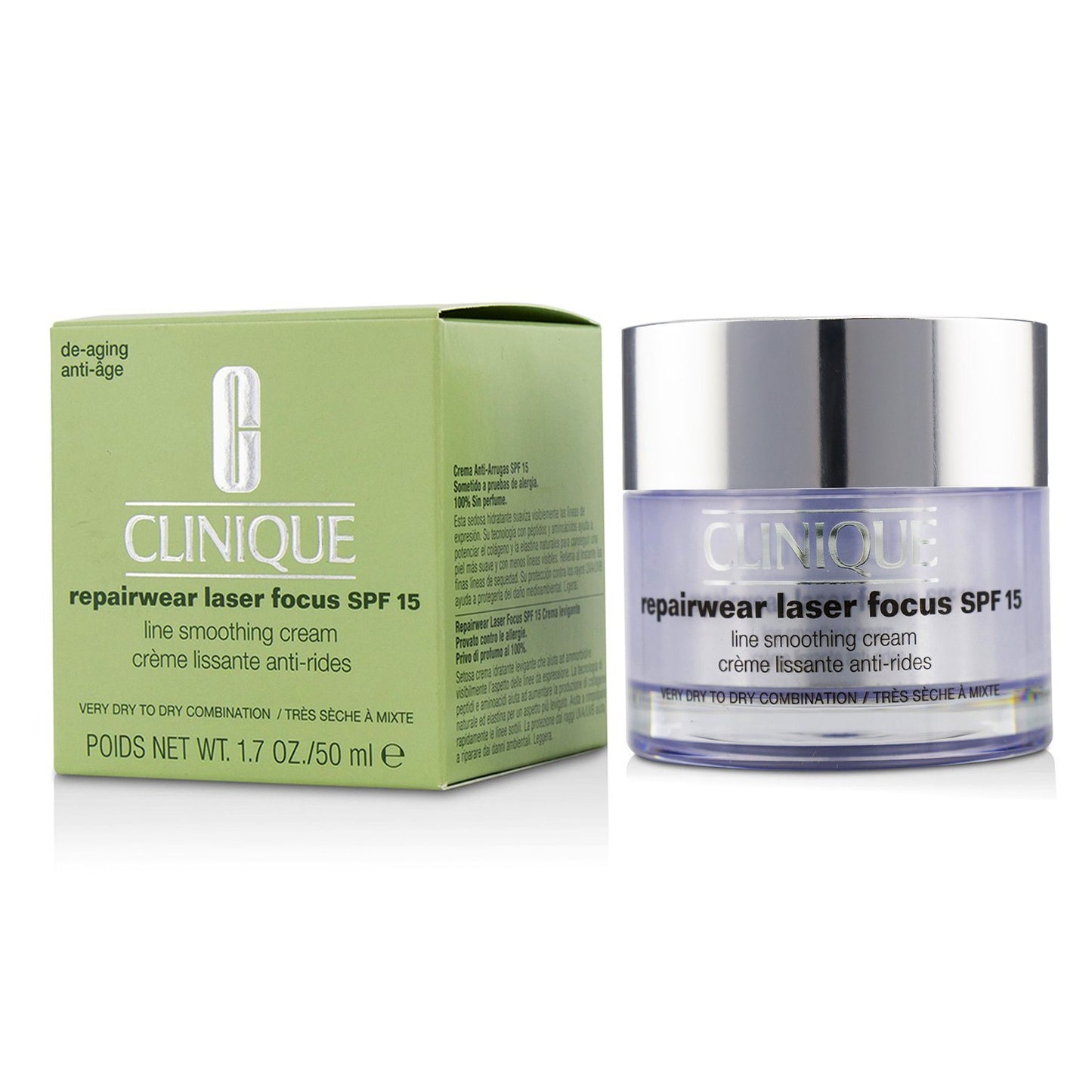 CLINIQUE - Repairwear Laser Focus Line Smoothing Cream SPF 15 - Very Dry To Dry Combination ZK50 50ml/1.7oz