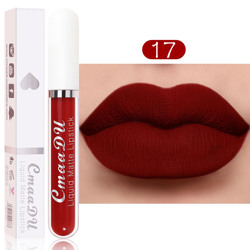 18 Color Optional Matte Velvet Lipstick Vivid Colour Non-Stick Cup Long Lasting Lip Glosses for Women Girl SK88