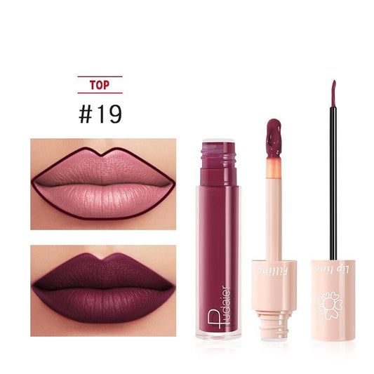 2020 New Pudaier Duo Lip Liner & Matte Liquid Lipstick - Color #19 Sangria
